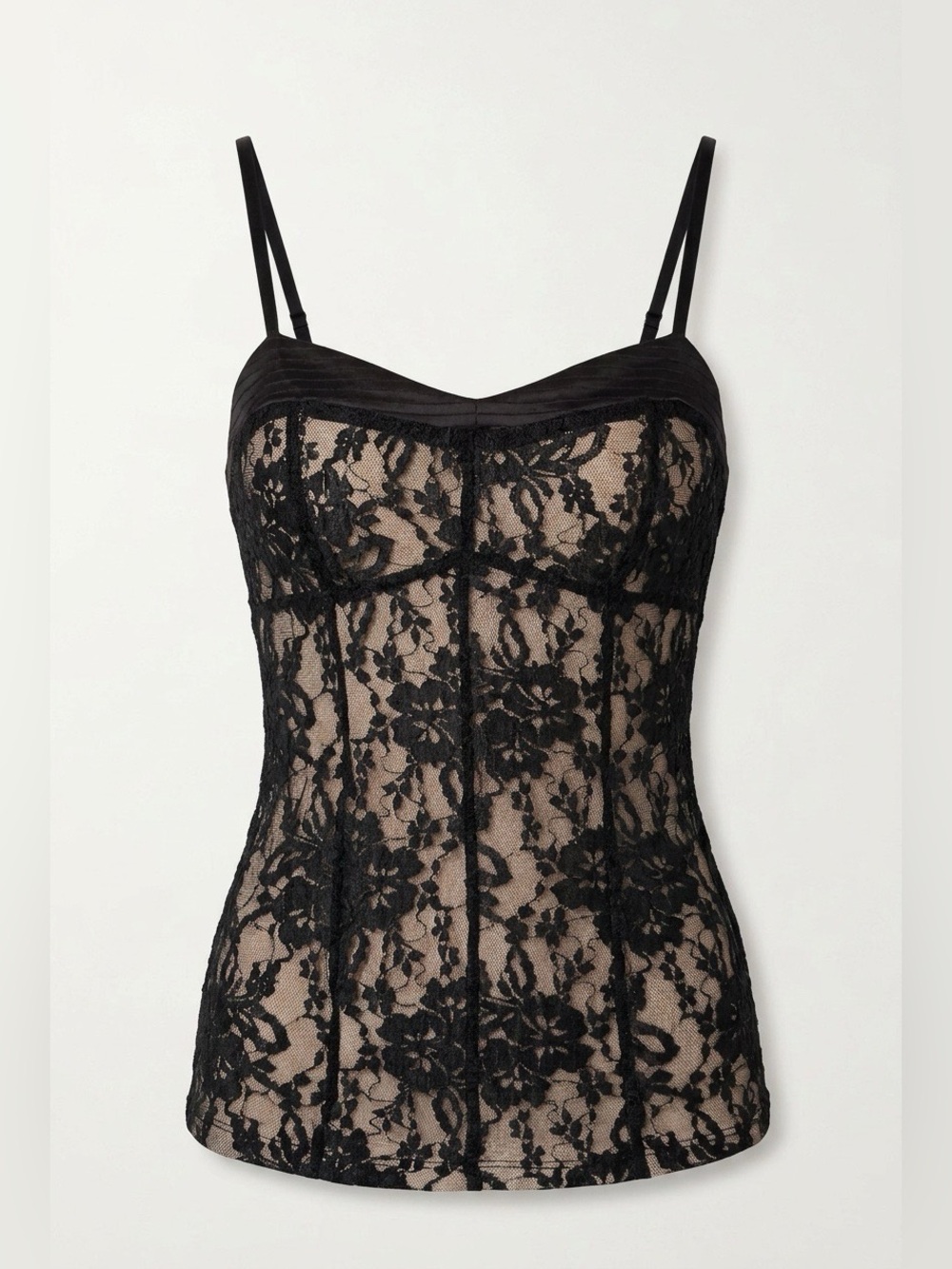 Express Black Lace Cami with Nude Lining